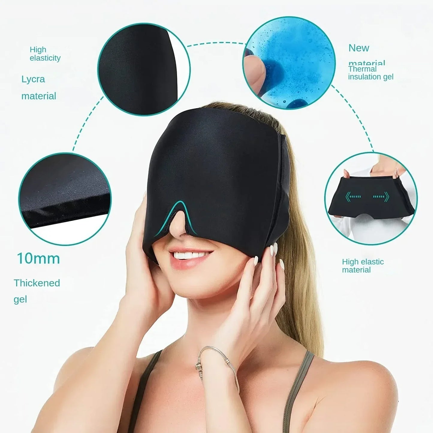 Migraine Relief Hat headache hat Gel Hot Cold Therapy Ice Cap For Relieve Pain