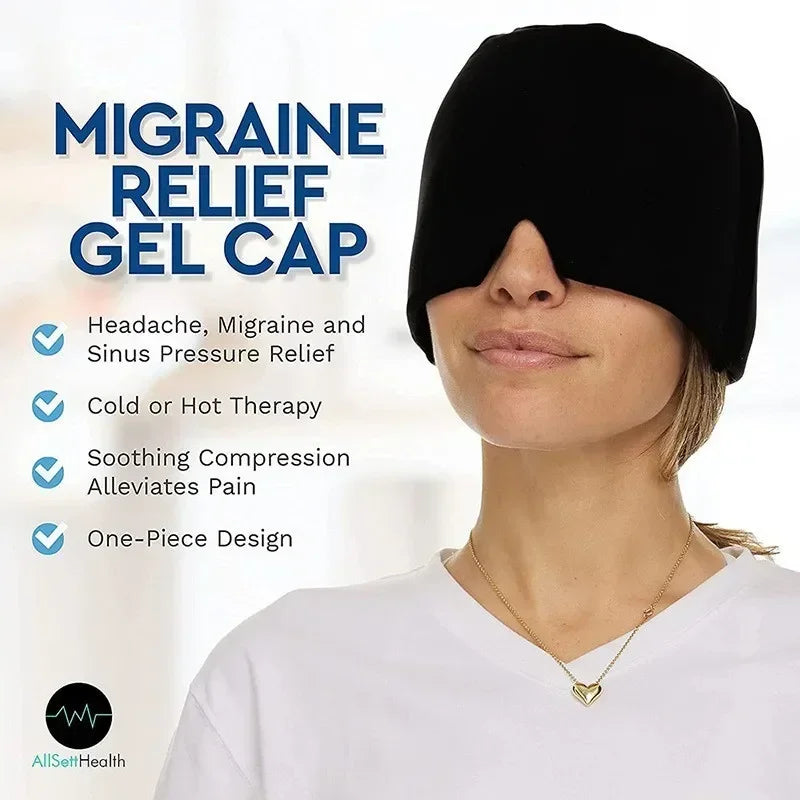 Migraine Relief Hat headache hat Gel Hot Cold Therapy Ice Cap For Relieve Pain